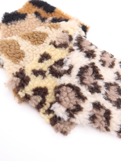 【25AW-033】ぶち＆ヒョウ柄ボアニット　/0.5ｙあたり=～1075円