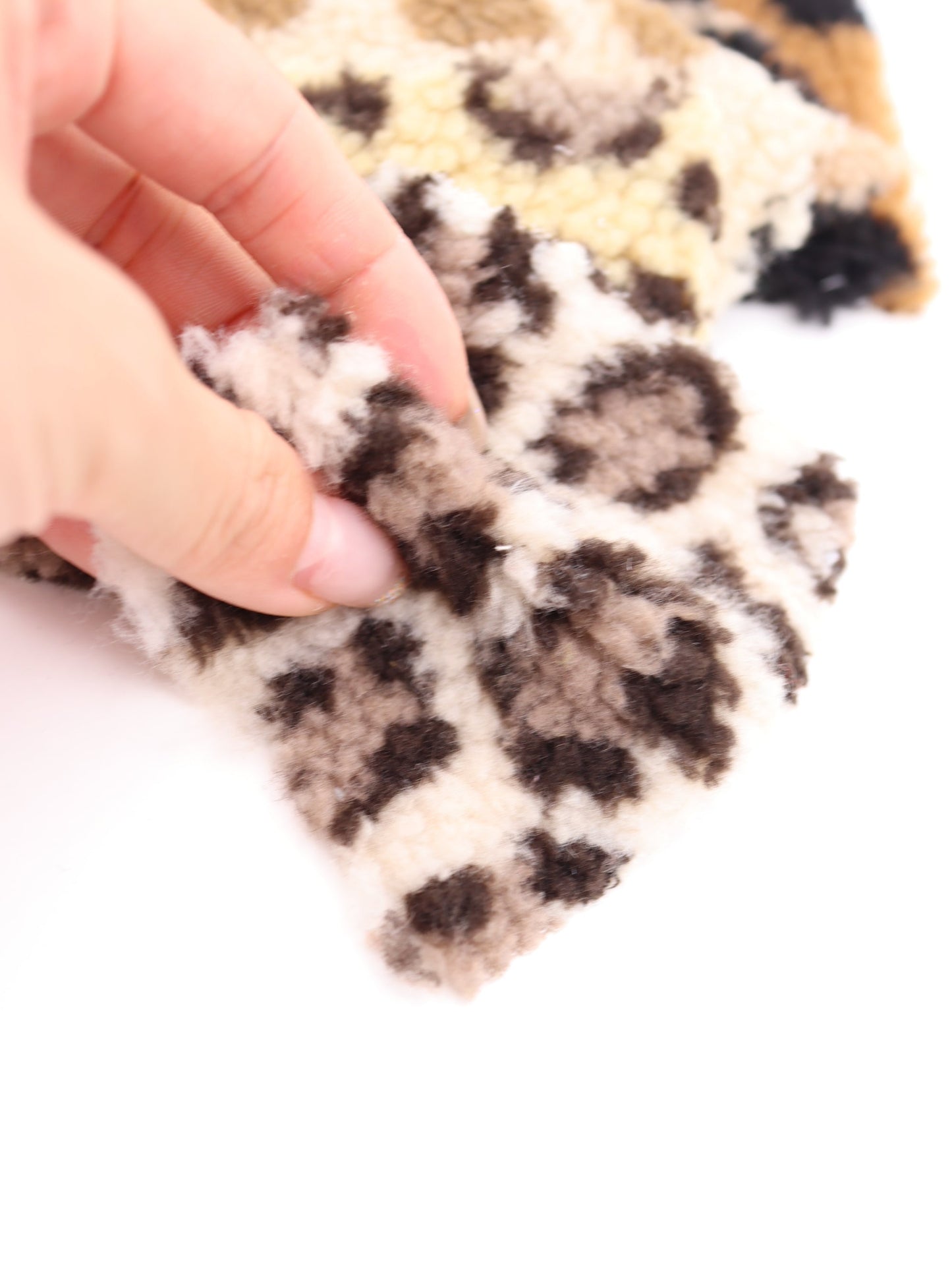 【25AW-033】ぶち＆ヒョウ柄ボアニット　/0.5ｙあたり=～1075円