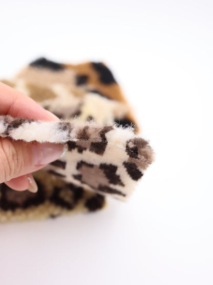 【25AW-033】ぶち＆ヒョウ柄ボアニット　/0.5ｙあたり=～1075円