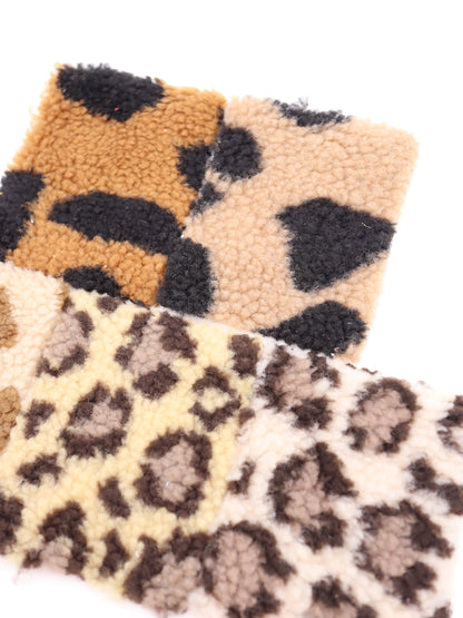 【25AW-033】ぶち＆ヒョウ柄ボアニット　/0.5ｙあたり=～1075円