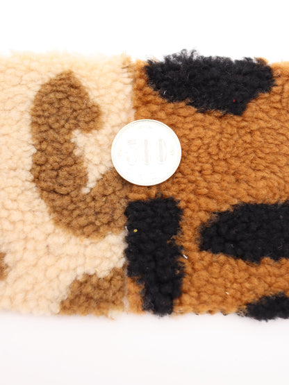 【25AW-033】ぶち＆ヒョウ柄ボアニット　/0.5ｙあたり=～1075円