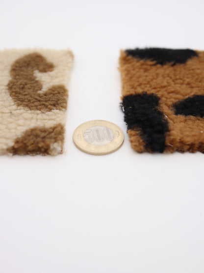 【25AW-033】ぶち＆ヒョウ柄ボアニット　/0.5ｙあたり=～1075円