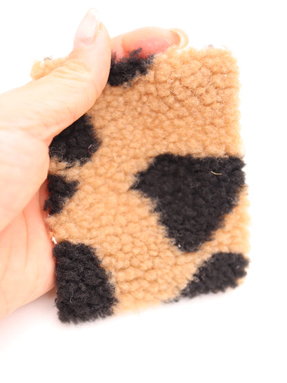 【25AW-033】ぶち＆ヒョウ柄ボアニット　/0.5ｙあたり=～1075円