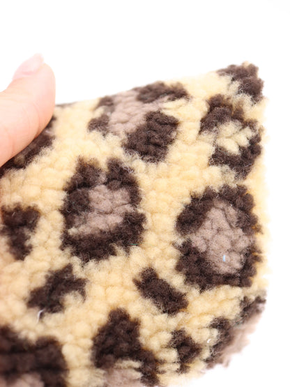 【25AW-033】ぶち＆ヒョウ柄ボアニット　/0.5ｙあたり=～1075円