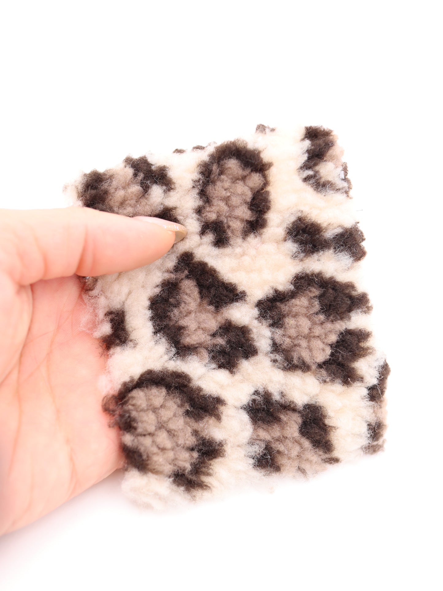 【25AW-033】ぶち＆ヒョウ柄ボアニット　/0.5ｙあたり=～1075円