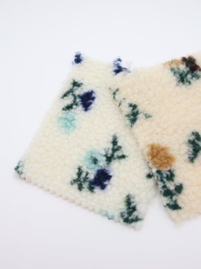 【25AW-032】フラワー柄ボアニット　/0.5ｙあたり=～1035円