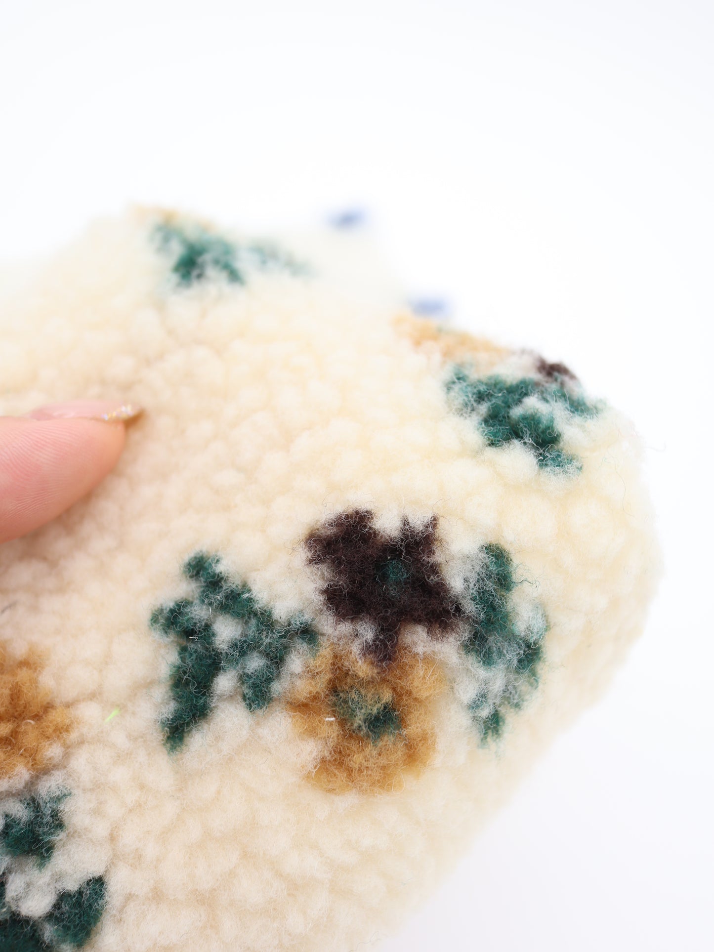 【25AW-032】フラワー柄ボアニット　/0.5ｙあたり=～1035円