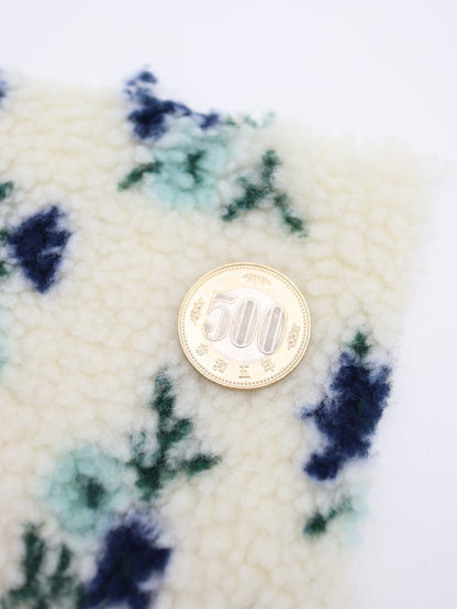 【25AW-032】フラワー柄ボアニット　/0.5ｙあたり=～1035円