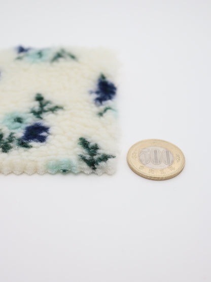 【25AW-032】フラワー柄ボアニット　/0.5ｙあたり=～1035円