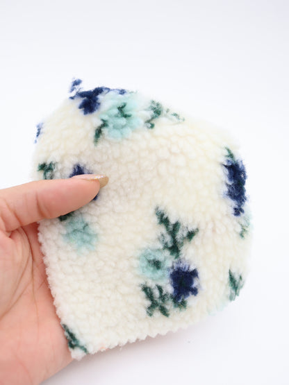 【25AW-032】フラワー柄ボアニット　/0.5ｙあたり=～1035円