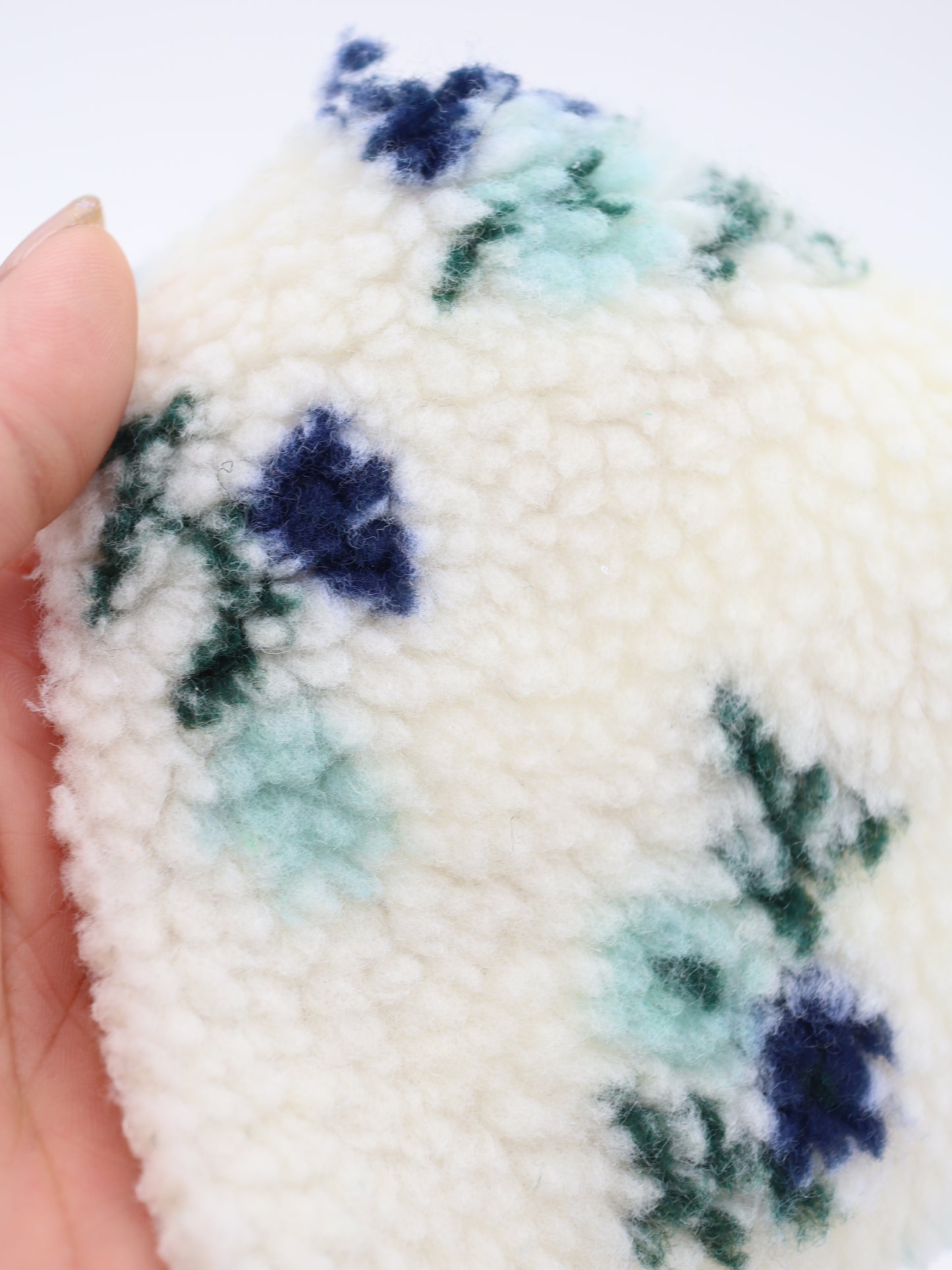 【25AW-032】フラワー柄ボアニット　/0.5ｙあたり=～1035円