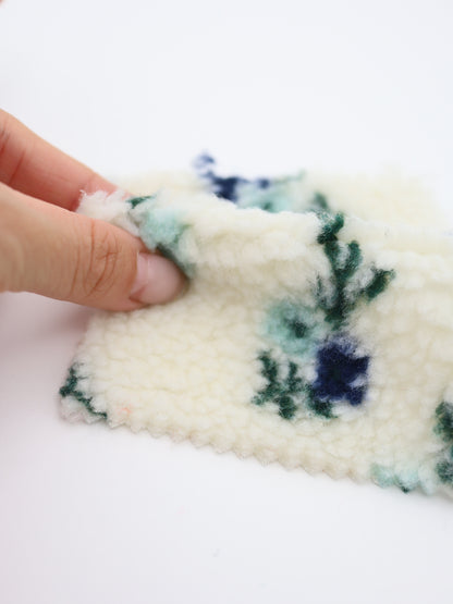 【25AW-032】フラワー柄ボアニット　/0.5ｙあたり=～1035円