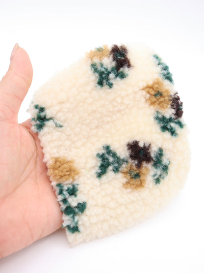 【25AW-032】フラワー柄ボアニット　/0.5ｙあたり=～1035円