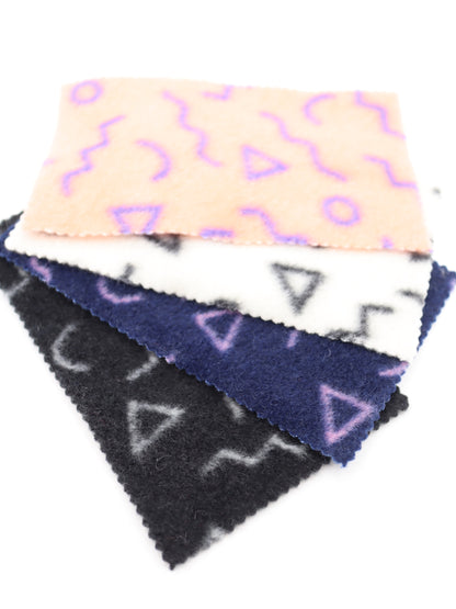 【25AW-031】幾何柄プリント両面起毛ニット　/0.5ｙあたり=～880円