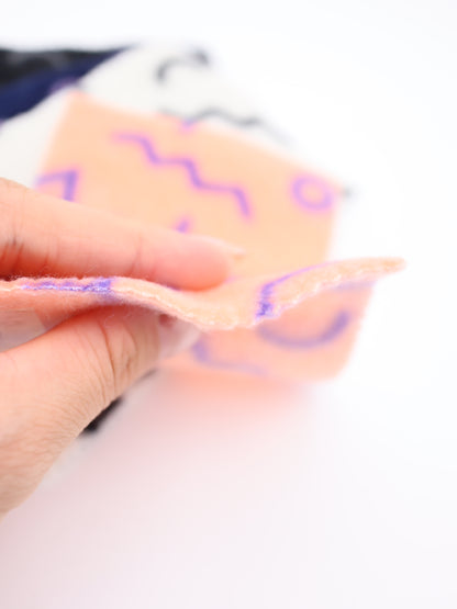 【25AW-031】幾何柄プリント両面起毛ニット　/0.5ｙあたり=～880円