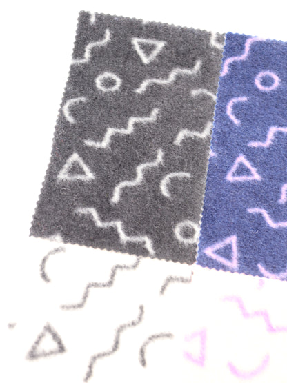 【25AW-031】幾何柄プリント両面起毛ニット　/0.5ｙあたり=～880円