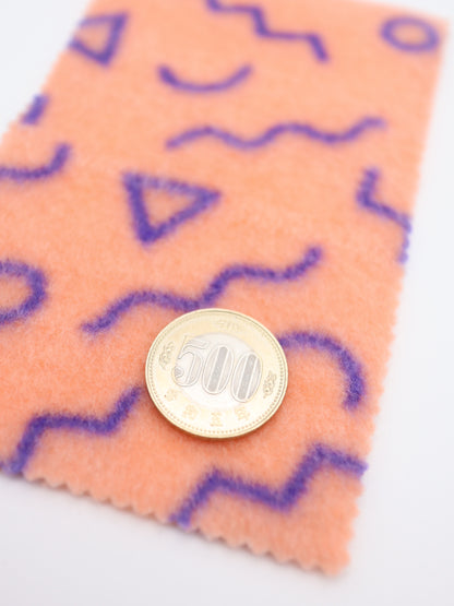 【25AW-031】幾何柄プリント両面起毛ニット　/0.5ｙあたり=～880円