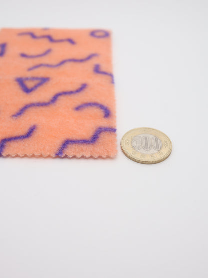 【25AW-031】幾何柄プリント両面起毛ニット　/0.5ｙあたり=～880円