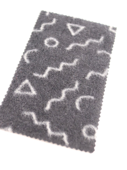 【25AW-031】幾何柄プリント両面起毛ニット　/0.5ｙあたり=～880円