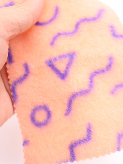 【25AW-031】幾何柄プリント両面起毛ニット　/0.5ｙあたり=～880円