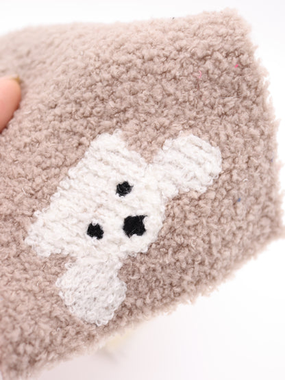 【25AW-029】リバーシブルシロクマ両面ボアニット　/0.5ｙあたり=～1395円
