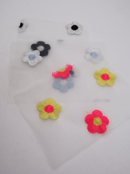 レトロフラワー刺繍オーガンジー｜【生地幅】約127センチ 【混率】ポリエステル100％｜ドッグウエア・KIDSウエア・雑貨・衣装向き｜26AW-284
