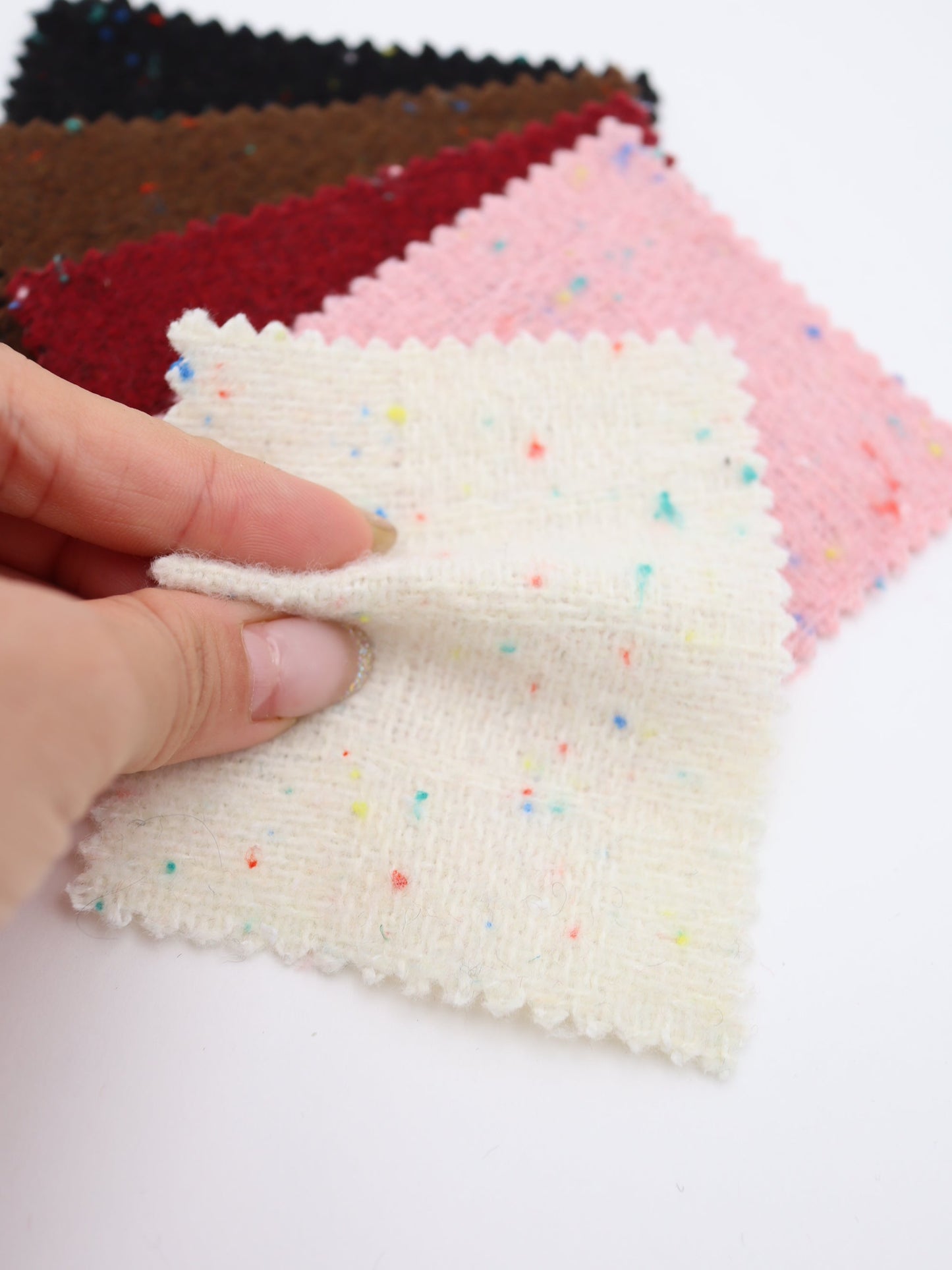 【25AW-036】ウール混カラフルつぶつぶツイード　/0.5ｙあたり=～1160円