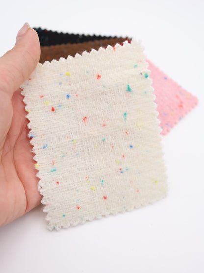 【25AW-036】ウール混カラフルつぶつぶツイード　/0.5ｙあたり=～1160円