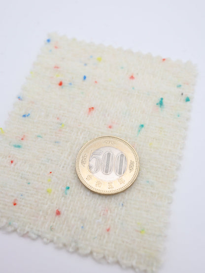 【25AW-036】ウール混カラフルつぶつぶツイード　/0.5ｙあたり=～1160円